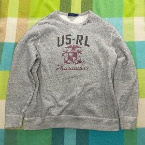 Polo Ralph Lauren US-RL Marauders Grey Vintage Army Crew Sweatshirt